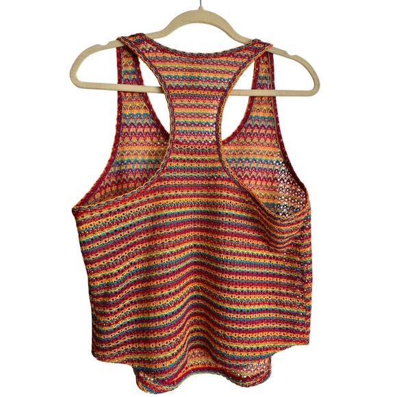 Vintage Style Biz Rainbow Knit Racerback Tank Festival 90s size Medium - Picture 6 of 6